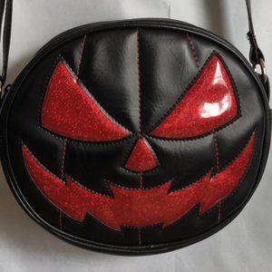 LovePain and Stitches Red Glitter Pumkin Kult Bag